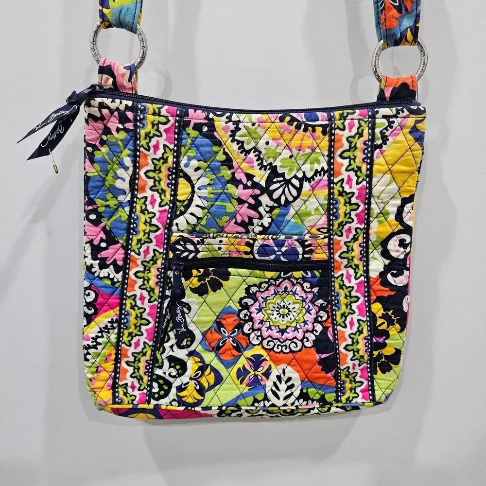 Vera Bradley Hipster Crossbody Bag In The Retired Rio Pattern Quilted Bohemian